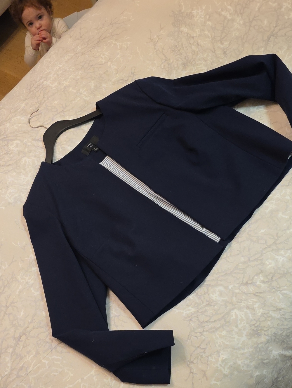 J. Crew Navy Zip-Front Blazer